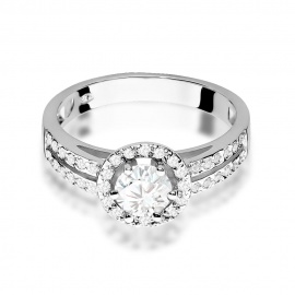 Pierścionek W0087 Biały Szafir 0,60ct białe złoto