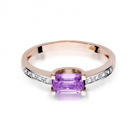 Pierścionek W0105 Ametyst 0,60ct różowe złoto