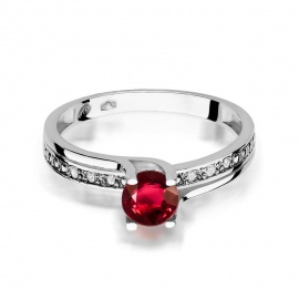 Pierścionek W0106 Rubin 0,60ct białe złoto