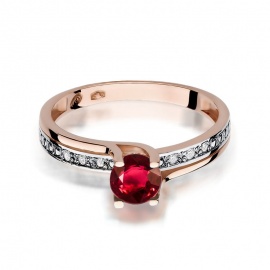 Pierścionek W0106 Rubin 0,60ct różowe złoto
