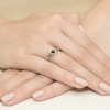 Pierścionek W0185 Czarny Diament 0,12ct białe złoto
