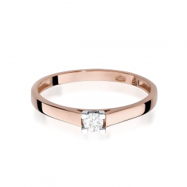 Pierścionek W0221 Diament 0,12ct różowe złoto