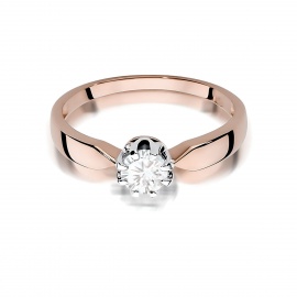 Pierścionek W0228 Diament 0,50ct różowe złoto