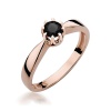 Pierścionek W0228 Czarny Diament 0,30ct różowe złoto