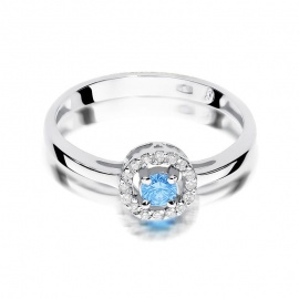 Pierścionek W0238 Topaz Swiss 0,15ct białe złoto