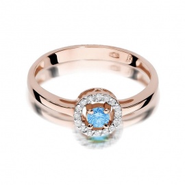 Pierścionek W0238 Topaz Swiss 0,15ct różowe złoto