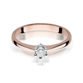 Pierścionek W0256 Diament 0,20ct różowe złoto