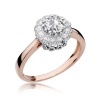 Pierścionek W0284 Biały Szafir 0,60ct różowe złoto