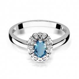 Pierścionek W0304 Topaz London Blue 0,50ct białe złoto
