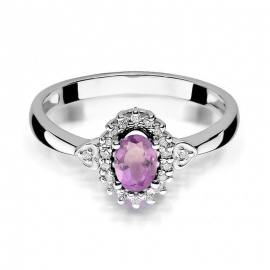 Pierścionek W0312 Ametyst 0,40ct białe złoto