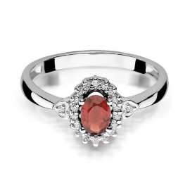 Pierścionek W0312 Granat 0,50ct białe złoto