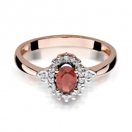 Pierścionek W0312 Granat 0,50ct różowe złoto