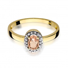 Pierścionek W0330 Morganit 0,40ct żółte złoto