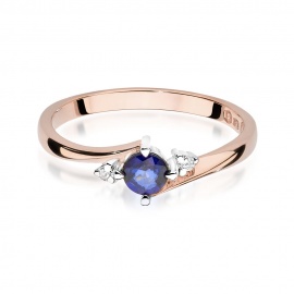 Pierścionek W0346B Szafir 0,30ct różowe złoto