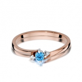 Pierścionek W0346 Topaz Swiss 0,15ct różowe złoto