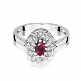 Pierścionek W0354 Rodolit 0,50ct białe złoto