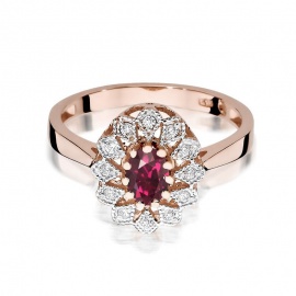 Pierścionek W0354 Rodolit 0,50ct różowe złoto
