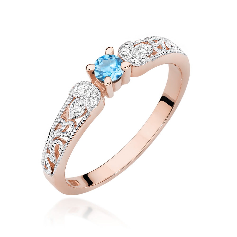 Pierścionek W0411 Topaz Swiss 0,15ct różowe złoto