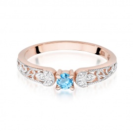 Pierścionek W0411 Topaz Swiss 0,15ct różowe złoto