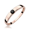 Pierścionek W0432 Czarny Diament 0,12ct różowe złoto