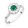 Pierścionek W0529 Szmaragd 0,50ct białe złoto