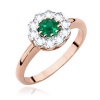 Pierścionek W0529 Szmaragd 0,50ct różowe złoto