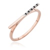 Pierścionek W0537 z czarnymi Diamentami różowe złoto