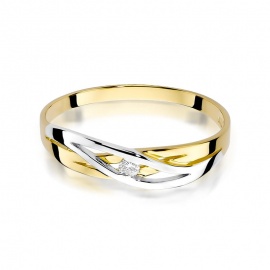 Pierścionek W0156 Diament 0,04ct żółte złoto
