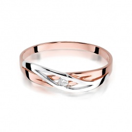 Pierścionek W0156 Diament 0,04ct różowe złoto