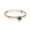 Pierścionek W0614 Szmaragd 0,15ct różowe złoto