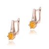 Kolczyki K0572 Cytryn 2 x 0,50ct różowe złoto