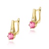 Kolczyki K0572 Różowy Topaz 2 x 0,60ct żółte złoto