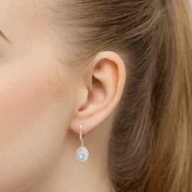 Kolczyki K0303 Topaz Swiss 2 x 0,50ct żółte złoto