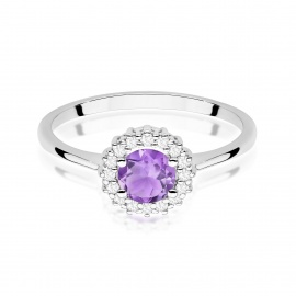 Pierścionek W0572 Ametyst 0,50ct białe złoto