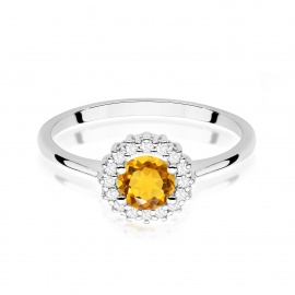 Pierścionek W0572 Cytryn 0,50ct białe złoto