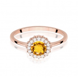 Pierścionek W0572 Cytryn 0,50ct różowe złoto