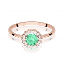 Pierścionek W0572 Szmaragd 0,50ct różowe złoto