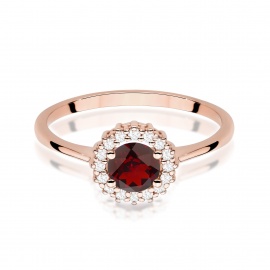 Pierścionek W0572 Granat 0,60ct różowe złoto