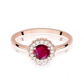 Pierścionek W0572 Rubin 0,60ct różowe złoto