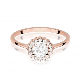 Pierścionek W0572 Biały Szafir 0,60ct różowe złoto