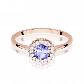 Pierścionek W0572 Tanzanit 0,50ct różowe złoto