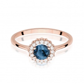 Pierścionek W0572 Topaz London Blue 0,50ct różowe złoto