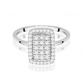 Pierścionek W0573 z diamentami białe złoto