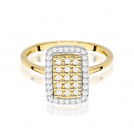 Pierścionek W0573 z diamentami żółte złoto