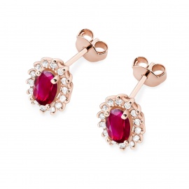 Kolczyki K0514 Rubin 2 x 0,60ct różowe złoto