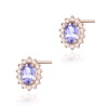Kolczyki K0514 Tanzanit 2 x 0,40ct różowe złoto