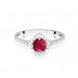 Pierścionek W0603 Rubin 0,60ct białe złoto