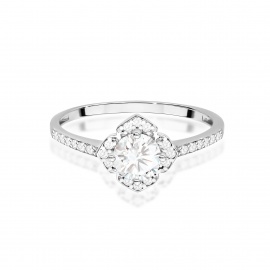 Pierścionek W0603 Białym Szafir 0,60ct białe złoto