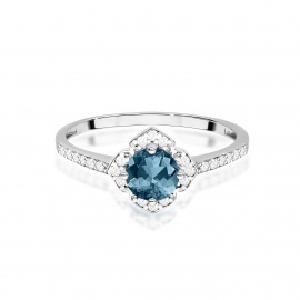 Pierścionek W0603 Topaz London Blue 0,50ct białe złoto