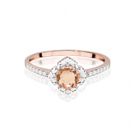 Pierścionek W0603 Morganit 0,40ct różowe złoto